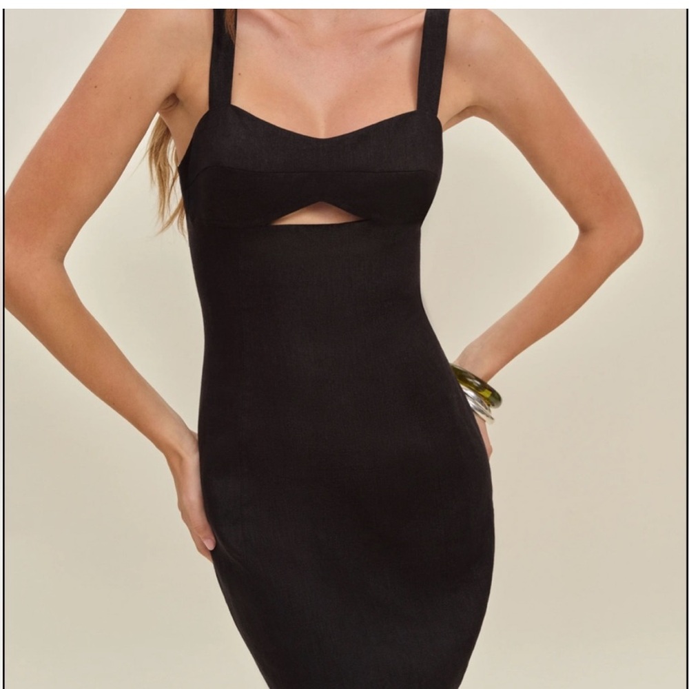 Reformation NWT Belma sleeveless linen mini dress with cut out